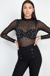 Stone Embellishment Bodysuit